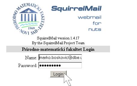 Prijavljivanje na SquirrelMail