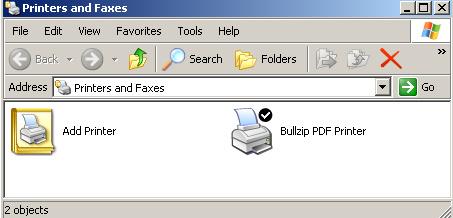 Nakon uspešno završene instalacije, pojaviće se novi virtuelni štampač "Bullzip PDF Printer". On se ponaša slično kao bilo koji drugi štampač, sa tom razlikom da umesto na papir "štampa" u PDF fajl, a izlaz izgleda upravo onako kako bi izgledao da je odštampan na papiru.